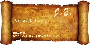 Jancsik Edit névjegykártya